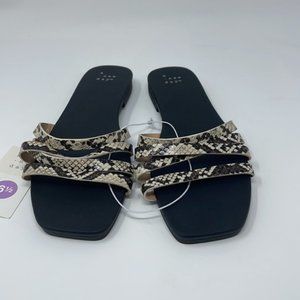 A New Day Joan Strappy Slide Sandals Gray 6.5
